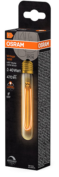 LED bulb OSRAM vintage bulb E27 4,8 W CLASSIC, warm white .