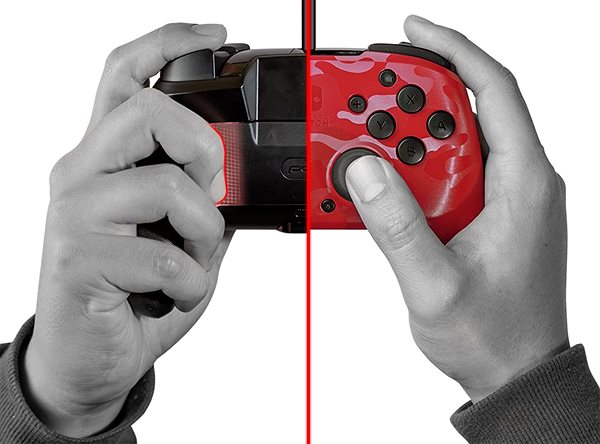Gamepad PDP Faceoff Deluxe + Audio Controller - Rot - Nintendo Switch Lifestyle
