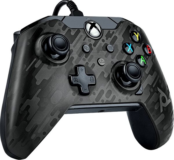 Gamepad PDP Wired Controller - Black Camouflage - Xbox Lateral view