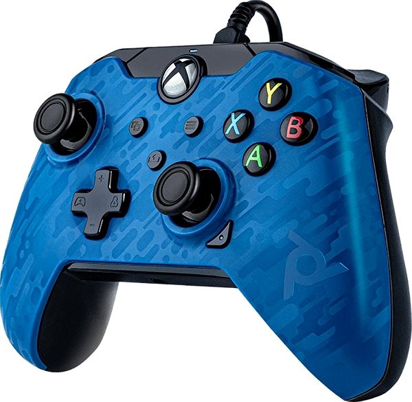 Gamepad PDP Wired Controller - Blue Camouflage - Xbox Lateral view