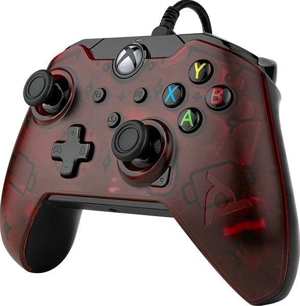 Gamepad PDP Wired Controller - Crimson Red - Xbox Boční pohled