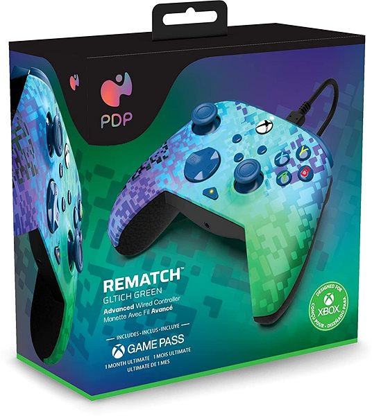 Gamepad PDP REMATCH Wired Controller - Glitch Green - Xbox ...