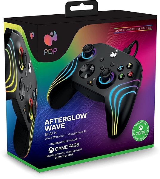 Gamepad PDP REMATCH Wired Controller - Afterglow WAVE - Xbox ...