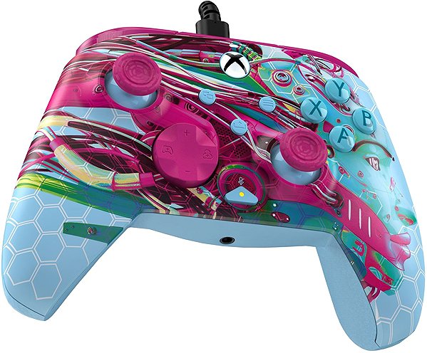 Gamepad PDP Rematch Glow Wired controller, for Xbox Series X|S, Xbox One, PC, blue and pink ...