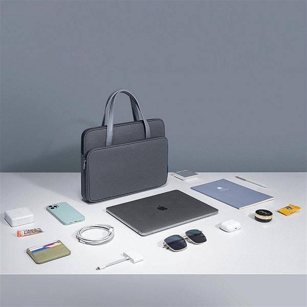 Taška na notebook tomtoc Premium Briefcase – 14" MacBook Pro (2021), sivé