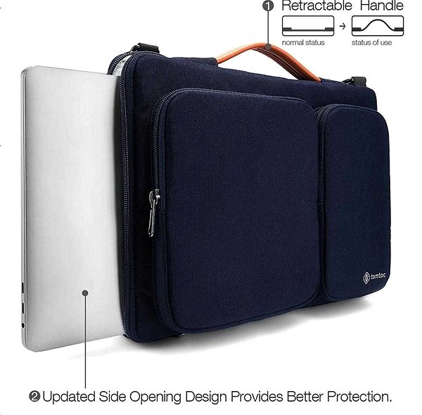 Laptoptasche tomtoc Messenger - Notebooktasche für 16'' MacBook Pro 2019 - dunkelblau ...