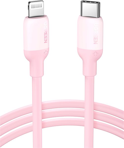 Data Cable UGREEN USB-C to Lightning Silicone Cable 1m (Pink) ...