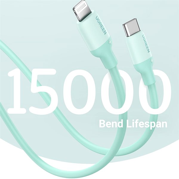 Data Cable UGREEN USB-C to Lightning Silicone Cable 1m (Green) ...