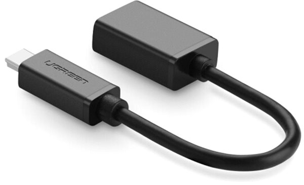 Adatkábel Ugreen Mini USB (M) to USB 2.0 (F) OTG Cable Gray 0.1m Oldalnézet