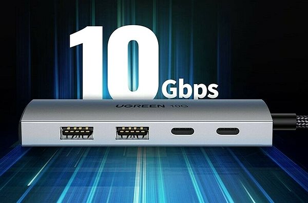 USB Hub UGREEN USB-C to 2×USB 3.1+2×USB-C Adapter 10G ...