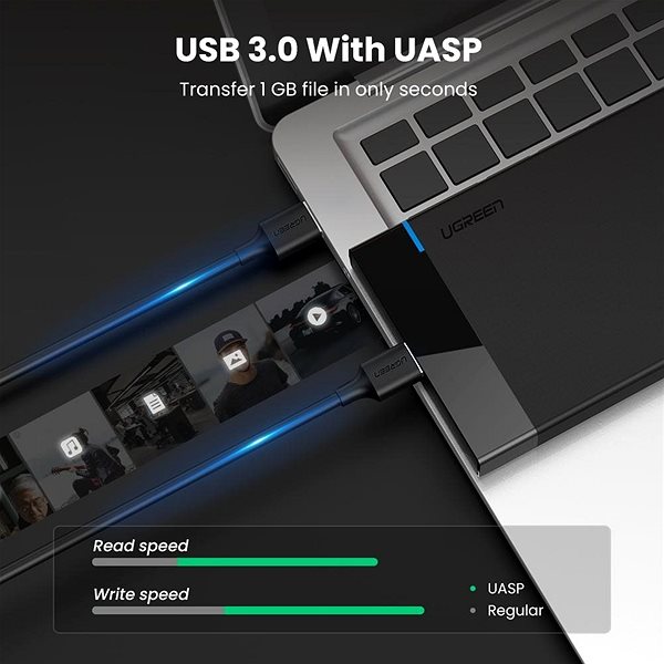 Külső merevlemez ház UGREEN USB-A 3.0 to 2,5'' SATA Hard Drive Enclosure Jellemzők/technológia 2