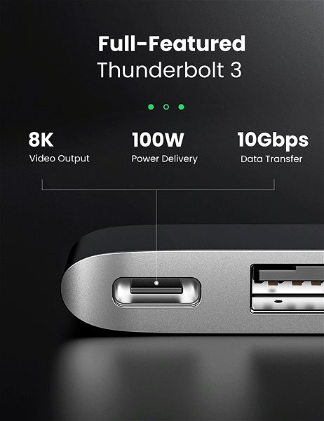 Port Replicator UGREEN 6in2 USB-C Hub for MacBook Pro/Air Connectivity (ports)