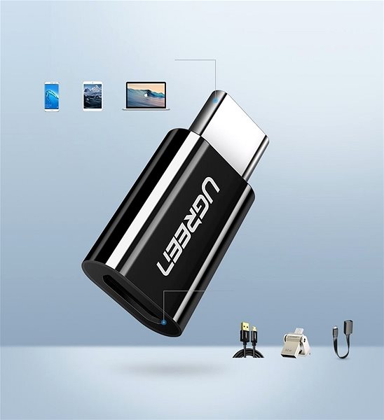 Adapter Ugreen USB-C (M) to micro USB (F) OTG Adapter Black Connectivity (ports)
