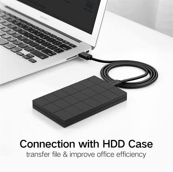 Adatkábel Ugreen USB 2.0 (M) to USB 2.0 (M) Cable Black 1m Csatlakozási lehetőségek (portok)