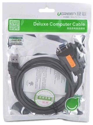 Adapter Ugreen USB 2.0 to RS-232 COM Port DB9 (F) Adapter Cable Gray 1,5 m Verpackung/Box