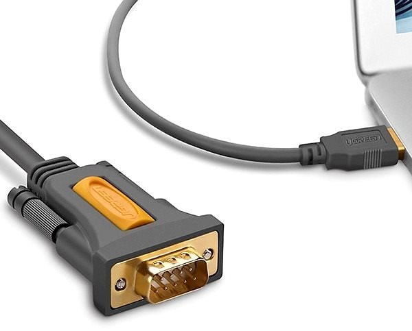 Átalakító Ugreen USB 2.0 to RS-232 COM Port DB9 (M) Adapter Cable Black 1,5m Csatlakozási lehetőségek (portok)
