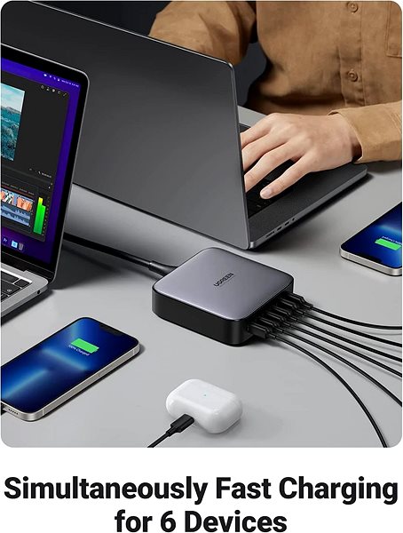 Wall Charger Ugreen GaN 200W Desktop Charger (6-Port) ...