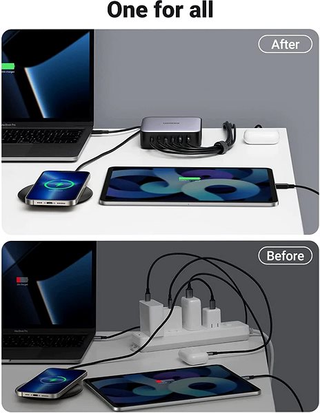 Wall Charger Ugreen GaN 200W Desktop Charger (6-Port) ...