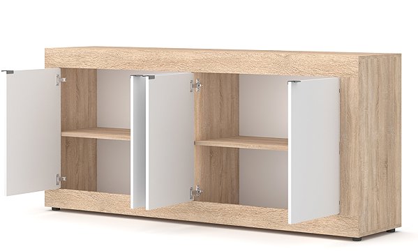Komoda Komoda Lunea 4D, Dub Sonoma/biely, balíček 1/2 ...