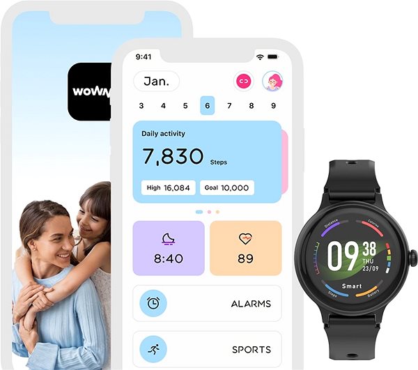 Smart Watch WowME Round Mini black ...