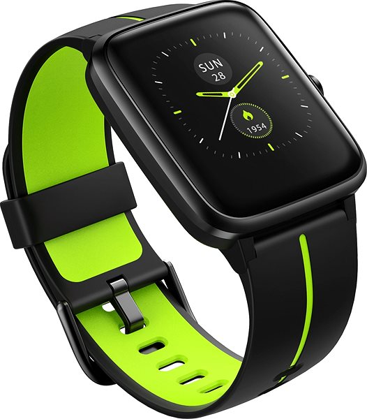 Smartwatch WowME Sport GPS schwarz / grün Seitlicher Anblick