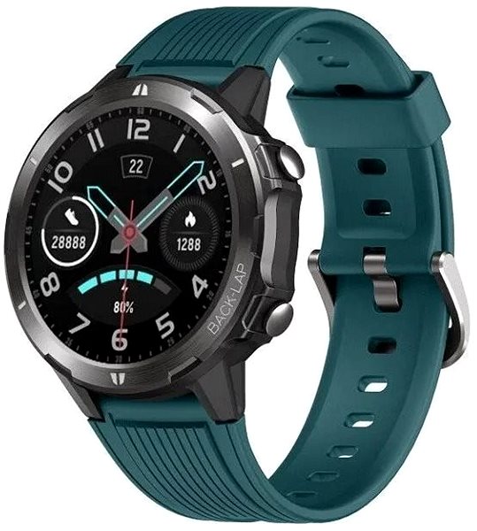Smartwatch WowME Roundsport - blau Seitlicher Anblick