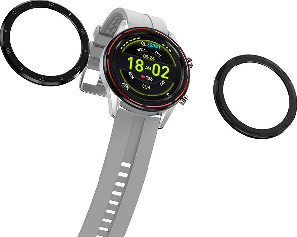 Smart Watch WowME Roundswitch Silver Lateral view