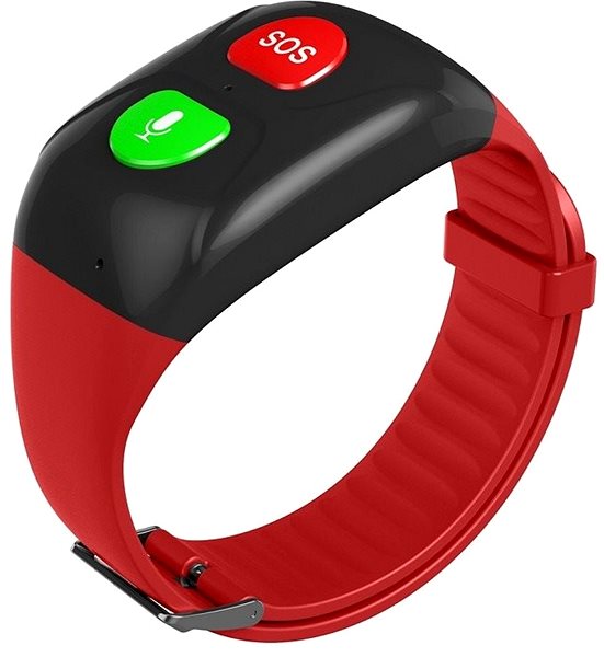 Smart Watch WowME Senior SOS Band, Red Lateral view