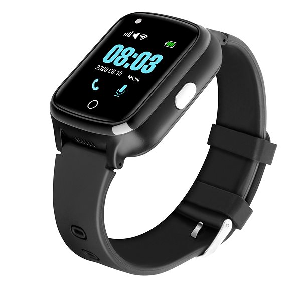 Smart Watch WowME Senior Watch Black Silicone Lateral view