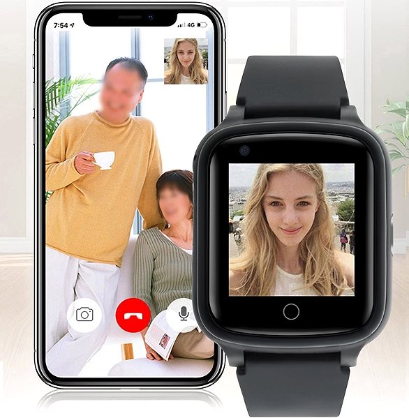 Smart Watch WowME Senior Watch Black Silicone Features/technology