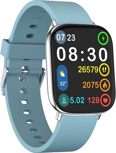 Smart Watch WowME Watch TS Silver/Blue Lateral view