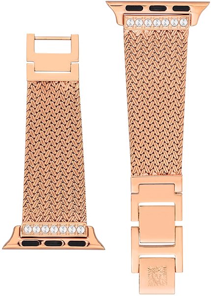 Remienok na hodinky Anne Klein Remienok milánsky ťah na Apple Watch 38 mm/40 mm/41 mm ružovozlatý ...