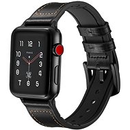 Eternico 42mm / 44mm / 45mm Leather and Silicone Band pro Apple Watch černý - Řemínek
