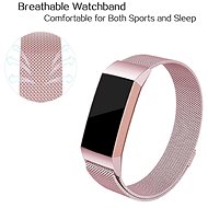 Eternico Steel růžový (Large) pro Fitbit Charge 3 / 4 - Řemínek