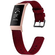 Eternico Canvas červený (Small) pro Fitbit Charge 3 / 4 - Řemínek