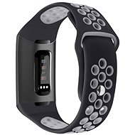 Eternico Silicone černo šedý (Large) pro Fitbit Charge 3 / 4 - Řemínek