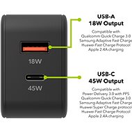 AlzaPower A145 Fast Charge 45W černá - Nabíječka do sítě