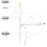 AlzaPower MultiCore 4in1 USB 1m bílý - Datový kabel