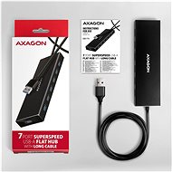 AXAGON HUE-F7A CHARGING Hub, USB-A 5Gbps, 7x USB-A, micro USB power IN, USB-A cable 1 m - USB Hub