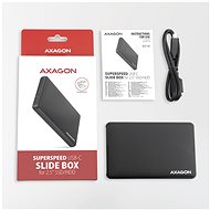 AXAGON EE25-SLC, screwless SLIDE box 2.5&quot; HDD/SSD, SuperSpeed USB-C 5 Gbps - Externí box