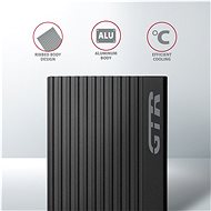 AXAGON EEM2-GTR, M.2 NVMe THIN RIB box, SuperSpeed USB-C 10 Gbps, black - Externí box