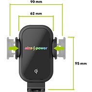 AlzaPower WF400 Wireless Car Charger 15W černá - Bezdrátová nabíječka