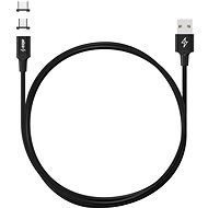 AlzaPower MagCore 2in1 USB-C + Micro USB, 3A, Multipack 3ks, 1m černý - Datový kabel