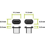 AlzaPower MagCore 2in1 USB-C + Micro USB, 3A, 2m černý - Datový kabel