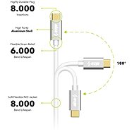 AlzaPower AluCore USB-C 3.2 Gen 1, 1m stříbrný - Datový kabel