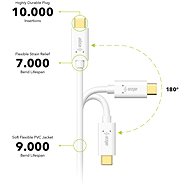 AlzaPower Core Charge 2.0 USB-C 3m bílý - Datový kabel