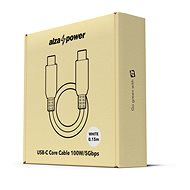 AlzaPower Core USB-C / USB-C 3.2 Gen 1, 5A, 100W, 0.15m bílý - Datový kabel