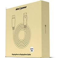 AlzaPower DisplayPort (M) na DisplayPort (M) propojovací stíněný 2m bílý - Video kabel