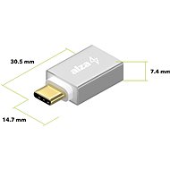 AlzaPower OTG USB-C (M) na USB-A 3.0 (F) stříbrná - Redukce
