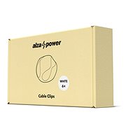AlzaPower Cable Clips 6 pcs bílé - Organizér kabelů
